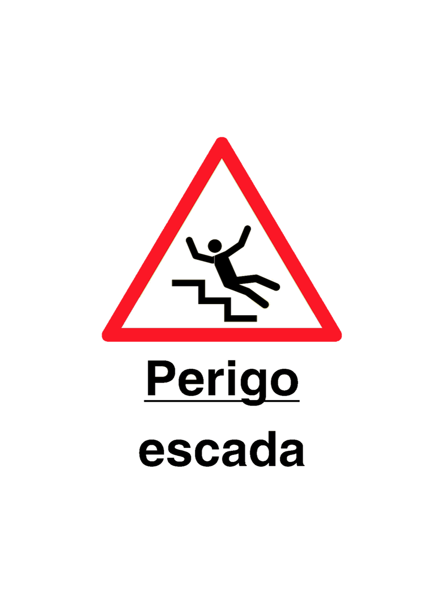 Sinal Perigo Escadas - PVC 100x100