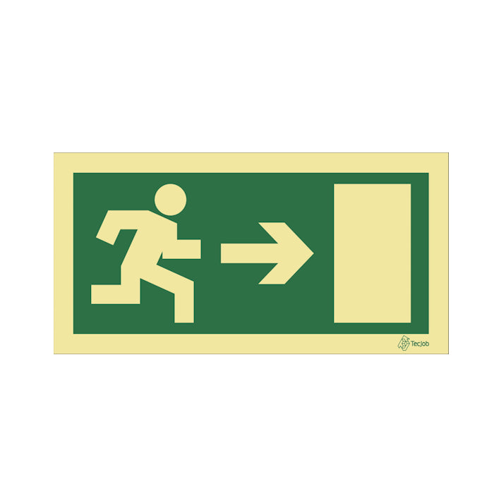 Sinal Saída Direita - Fotoluminescente 200x100mm