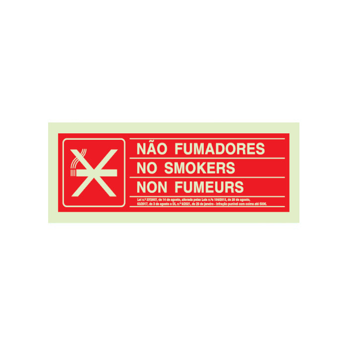Sinalética Não Fumadores - PVC OPACO 160x55mm