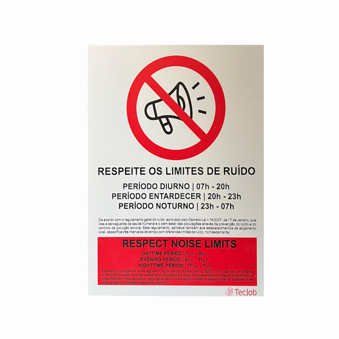 Sinal Regulamento Geral do Ruído