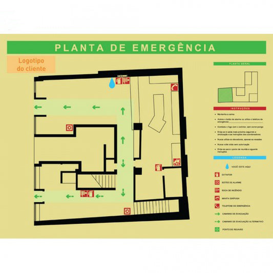 Planta de Emergência 210x297 mm (A4) - Cumpra a legislação !